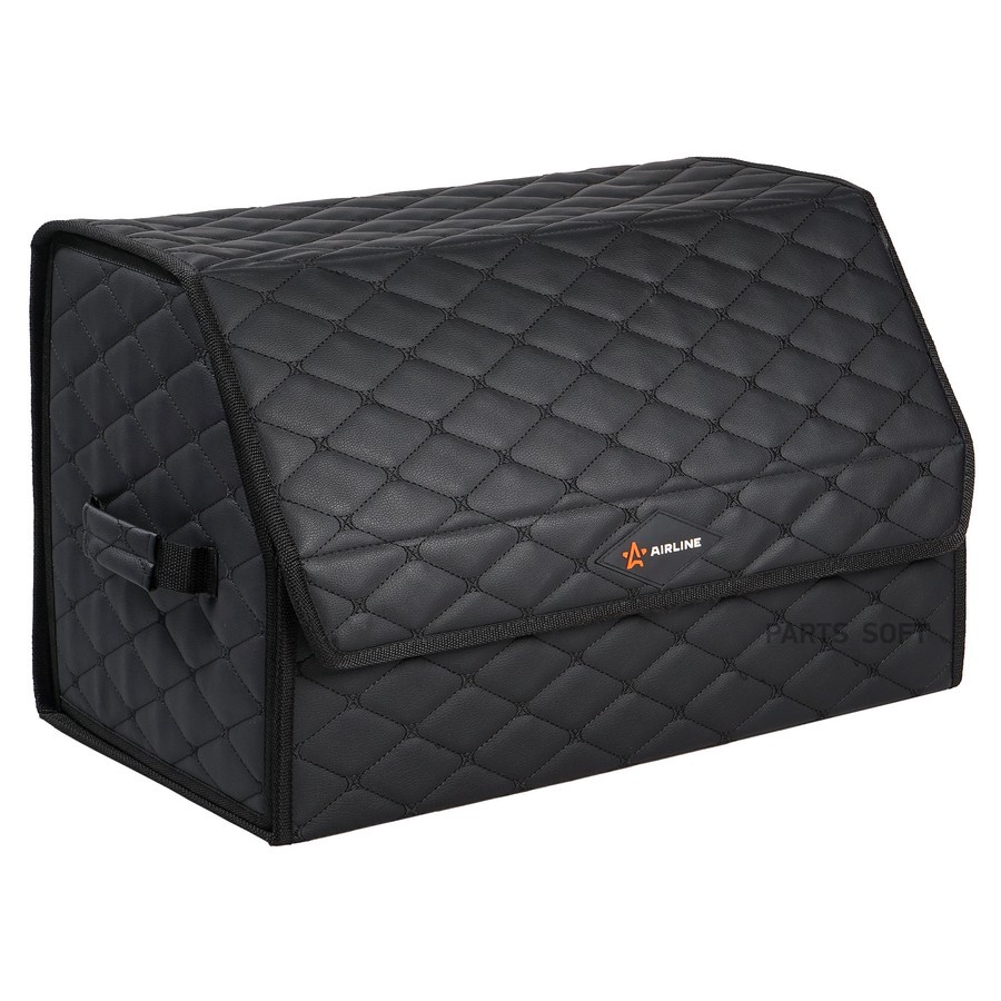 Органайзер в багажник "AIRLINE" (55х30х35 см) стёганный ромб, черный - AIRLINE None None